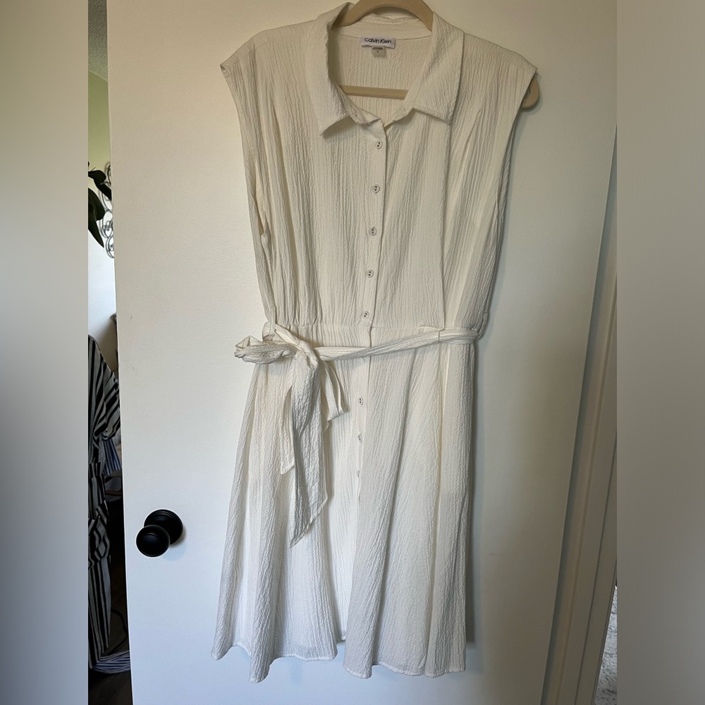Calvin Klein Flowy Belted Mini Dress